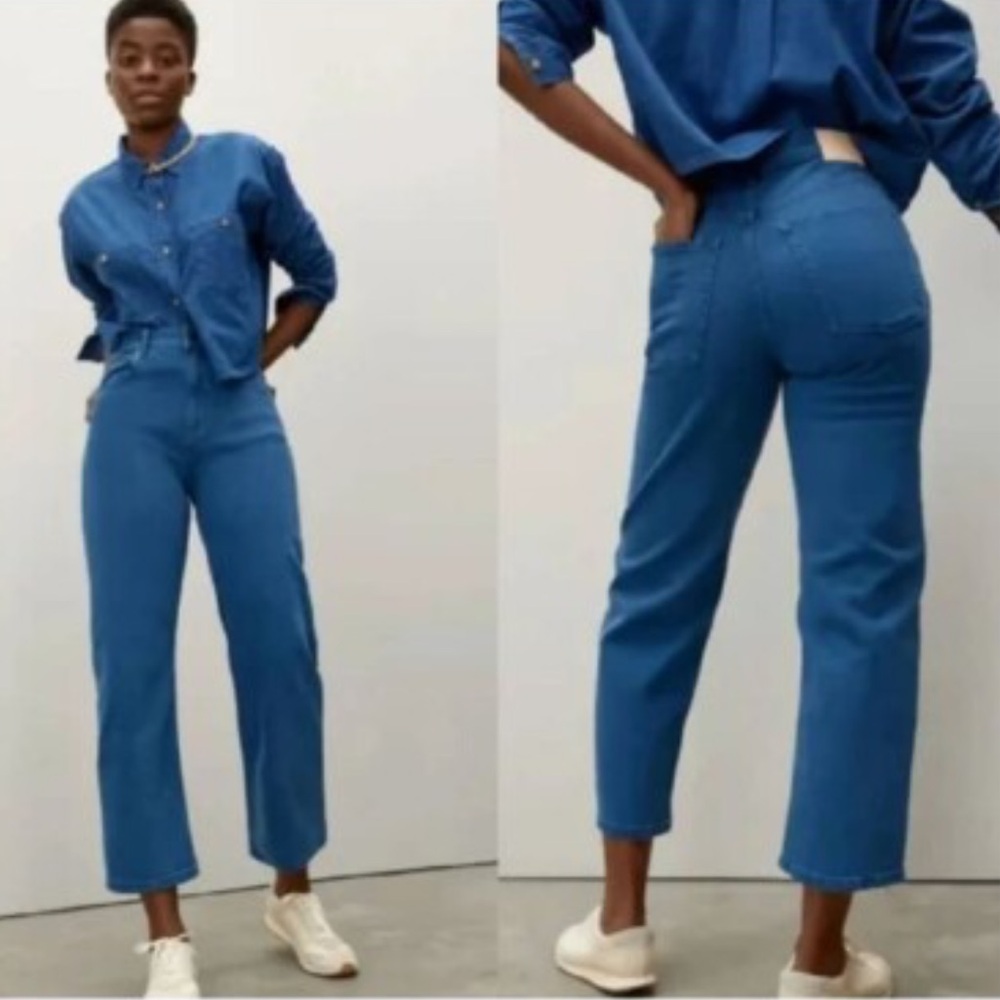 NEW Everlane The Way-High Straight Jean in Lapis Blue Ankle Pant Size 27 Tall